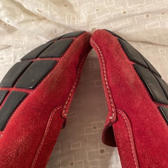 ?Host Pick?Prada RED Suede Driving Loafers Unisex main image 5